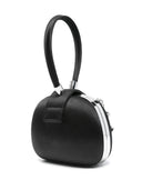 Self Portrait Black Satin Top Handle Clutch Bag