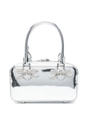 Mini borsa in pelle argento metallica auto -ritratto