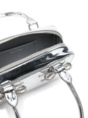 Mini borsa in pelle argento metallica auto -ritratto