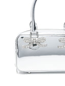 Mini borsa in pelle argento metallica auto -ritratto