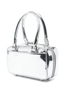 Mini borsa in pelle argento metallica auto -ritratto