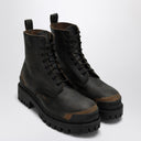 Balenciaga Black/Brown Lace Up Boot With Worn Effect