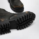 Balenciaga Black/Brown Lace Up Boot With Worn Effect