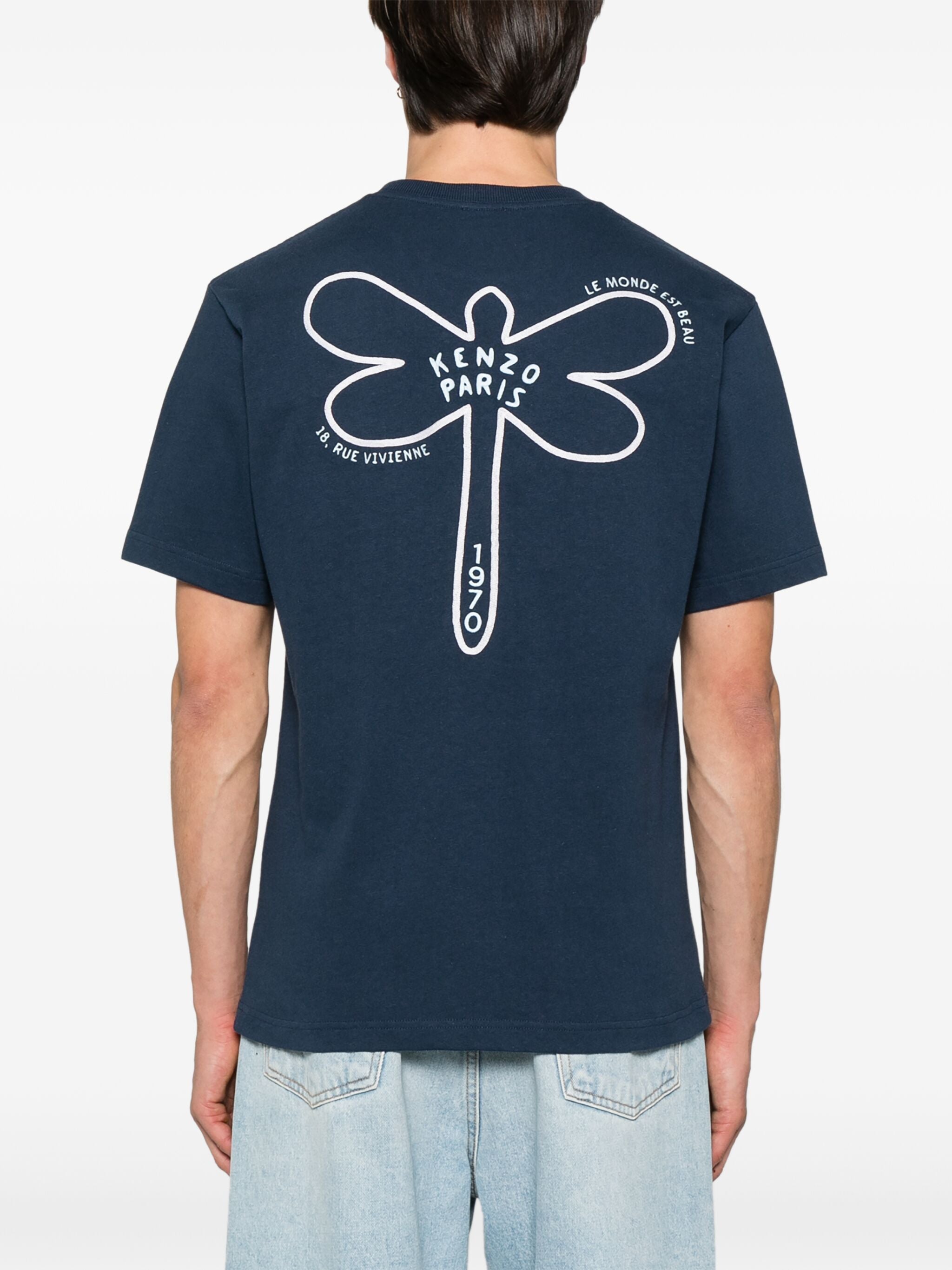 Kenzo Gots Kenzo Dragonfly تي شيرت كلاسيكي مطرز