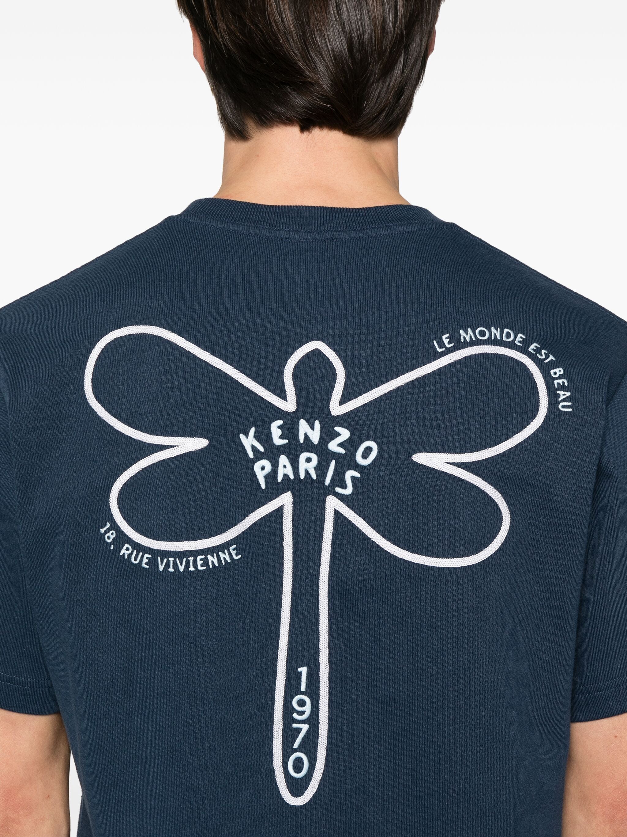 Kenzo Gots Kenzo Dragonfly تي شيرت كلاسيكي مطرز