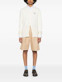 Comme des Garçons Gioca a V Neck Cardigan White Emblem Knit