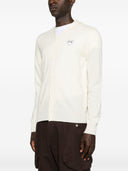 Comme des Garçons Gioca a V Neck Cardigan White Emblem Knit