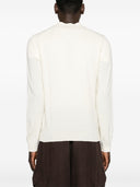Comme des Garçons Gioca a V Neck Cardigan White Emblem Knit