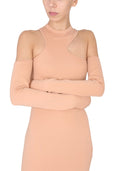 Off White Asymmetric Mini Dress