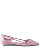 Prada Satin Finish Cut Out Ballerinas