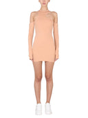 Off White Asymmetric Mini Dress