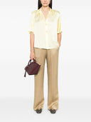 Strong Strong Silk Silk Satin Miciva camicia a mezza manica