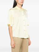 Strong Strong Silk Silk Satin Miciva camicia a mezza manica