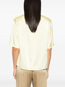 Strong Strong Silk Silk Satin Miciva camicia a mezza manica