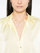 Strong Strong Silk Silk Satin Miciva camicia a mezza manica