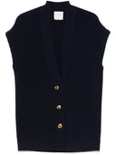 Strong Cashmere Wool Rib Knit Oversized Vest