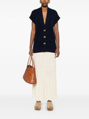 Strong Cashmere Wool Rib Knit Oversized Vest