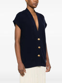 Strong Cashmere Wool Rib Knit Oversized Vest