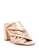 Forte Forte Heeled Laminated Leather Crossed Sandals