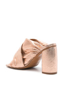 Forte Forte Heeled Laminated Leather Crossed Sandals