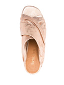 Forte Forte Heeled Laminated Leather Crossed Sandals