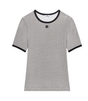 Courrèges T Shirt Houndstooth Contrast
