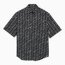 Balenciaga Black Cotton Button Down Shirt With Logo Print