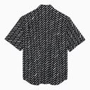 Balenciaga Black Cotton Button Down Shirt With Logo Print