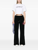 Off White Big Logo Bookish Crop Tee Blanc Noir