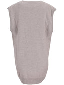 La Rose La Rose Knitwear Gilet Oversize Grigio Chiaro