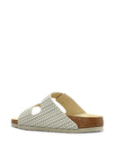 Birkenstock Arizona Ecru, Natural Leather Woven Emboss