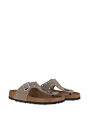 Birkenstock Gizeh Rivet Taupe, Suede Leather