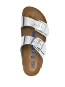 Birkenstock Arizona Sfb Metallic Silver, Natural Leather