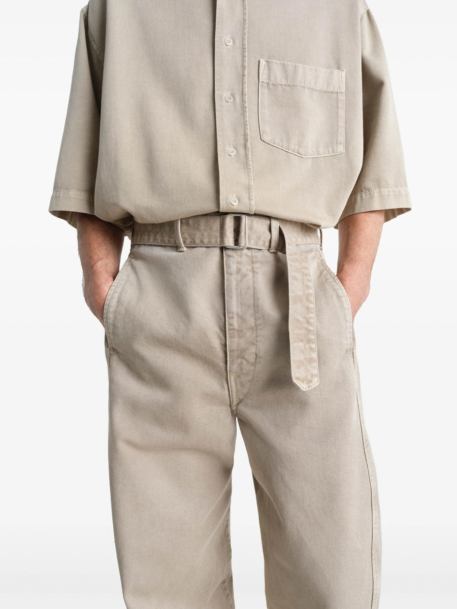 Lemaire Twisted Belted Pants GD Snow Heavy Denim Blue Grey – Très Bien Lemaire Twisted Belted Pants GD Snow Heavy Denim Blue Grey – Très Bien