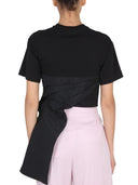Alexander Mc Queen Draped Hybrid T Shirt