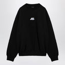 Balenciaga Oversized Black Cotton Sweatshirt With Logo