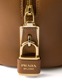 Prada Medium Leather Top Handle Bag With Padlock