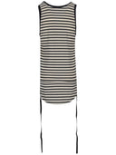 Ann Demeulemeester Mara Wrinkled Cropped Tank Top Brushed Striped Jer