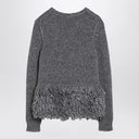Stella Mc Cartney Grey Wool Sweater With Feather Insert