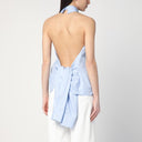 Stella Mc Cartney Light Blue Top With Panel And Halter Neckline