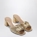 Valentino Garavani Sandalo Slide Vlogo Signature Gold