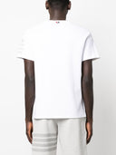 Thom Browne Short Sleeve Tee W/ 4 Bar Stripe In Milano Cotton