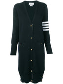 Thom Browne Milano Stitch Long V Neck Cardigan In Fine Merino Wool