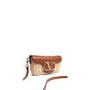 Valentino Garavani Valentino Garavani Raffia And Leather Locò Shoulder Bag