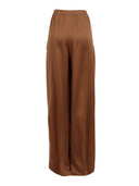 Fabiana Filippi Pantalone Ampio, Elastico Vita En Enver Satin Lucido Couleur Vimini