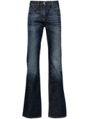 Palm Angels Logo Embroidered Straight Leg Jeans
