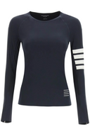 Thom Browne Compression Tee W/ 4 Bar In Interlock Piece Dye