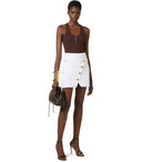 Elisabetta Franchi Ivory Mini Skirt