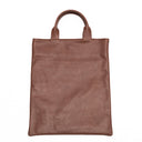 La Rose La Rose Leather Shopping Bag Chestnut Brown