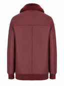 La Rose La Rose Bomber Lungo Mu In Pelle Montone Bordeaux